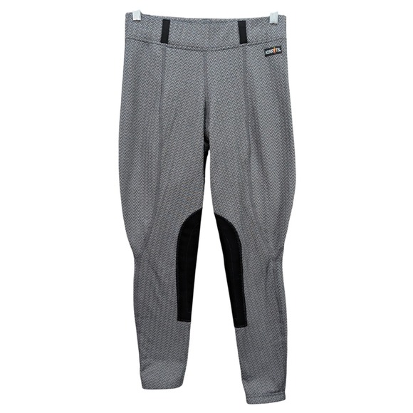 Kerrits Equestrian Riding Pants Women Small Gray Herringbone Knee Breech Stretch - Picture 1 of 8